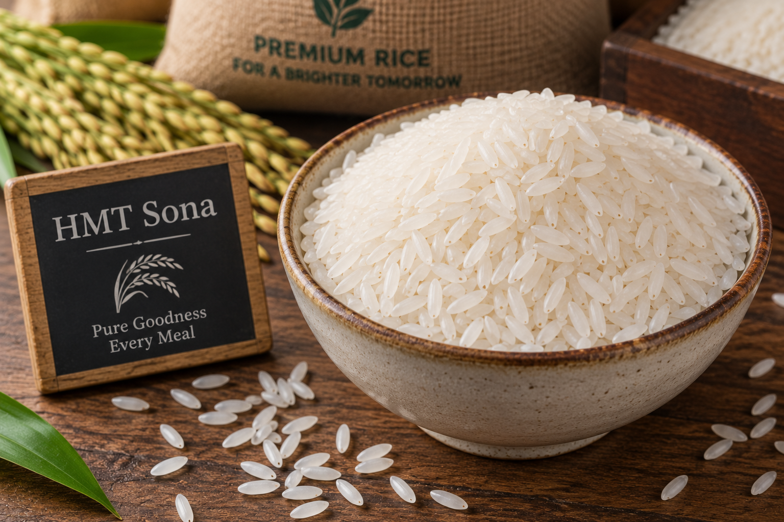 HMT Sona rice grains